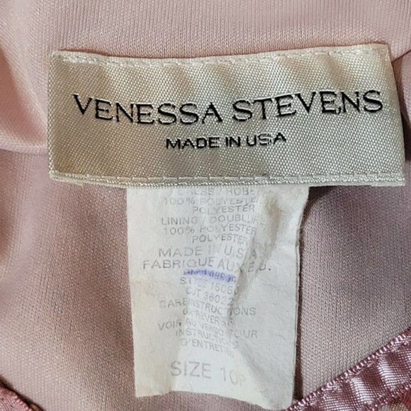 Vintage Vanessa Stevens Pink Floral Dress - Size 10 - Picture 4 of 14